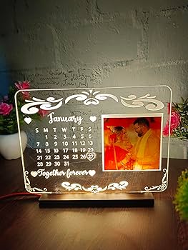 Personalized Acrylic LED Lamp Calendar Photo