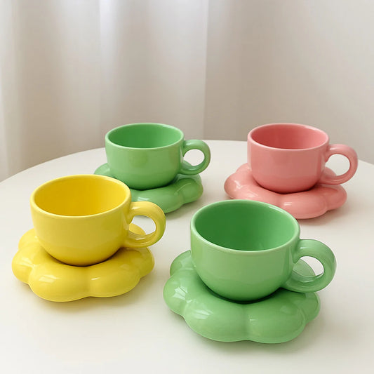 Bubble Base Ceramic Cup & Saucer Set