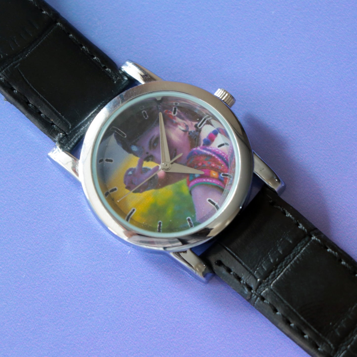 Customized Brown Leather Wrist Watch