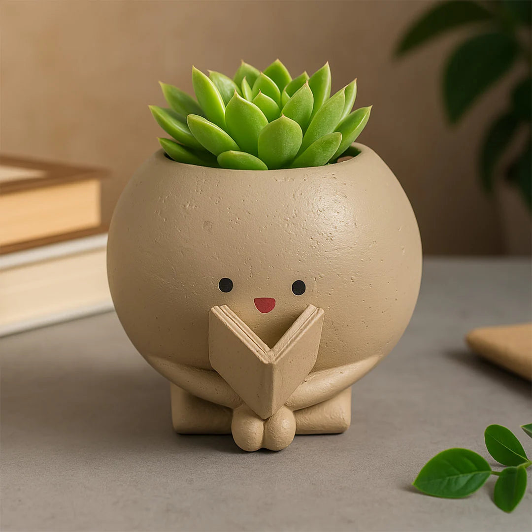 Cute Character Reading Planter