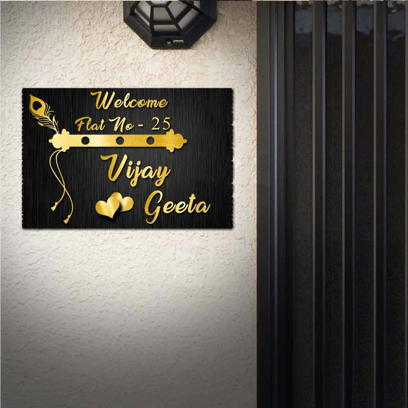 Customized LED Wooden Home Name Plate