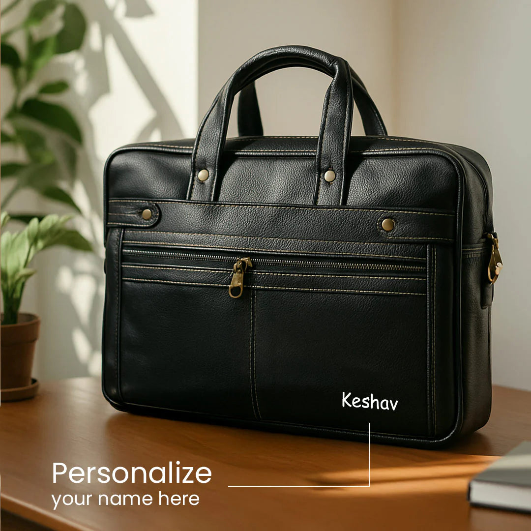 Personalized Black Laptop Bag for Office