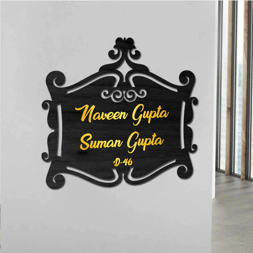 Customized LED Wooden Home Name Plate