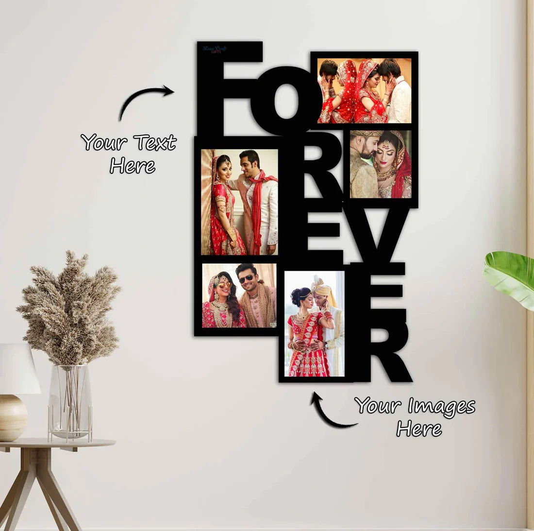 Anniversary Wooden Photo Frame With Name