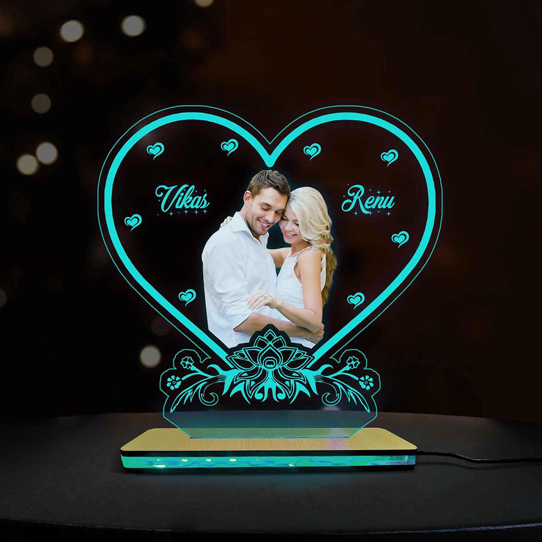 3D Acrylic Multi-Led Table Lamp For Couple