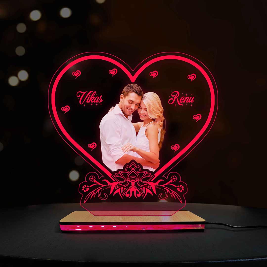 3D Acrylic Multi-Led Table Lamp For Couple