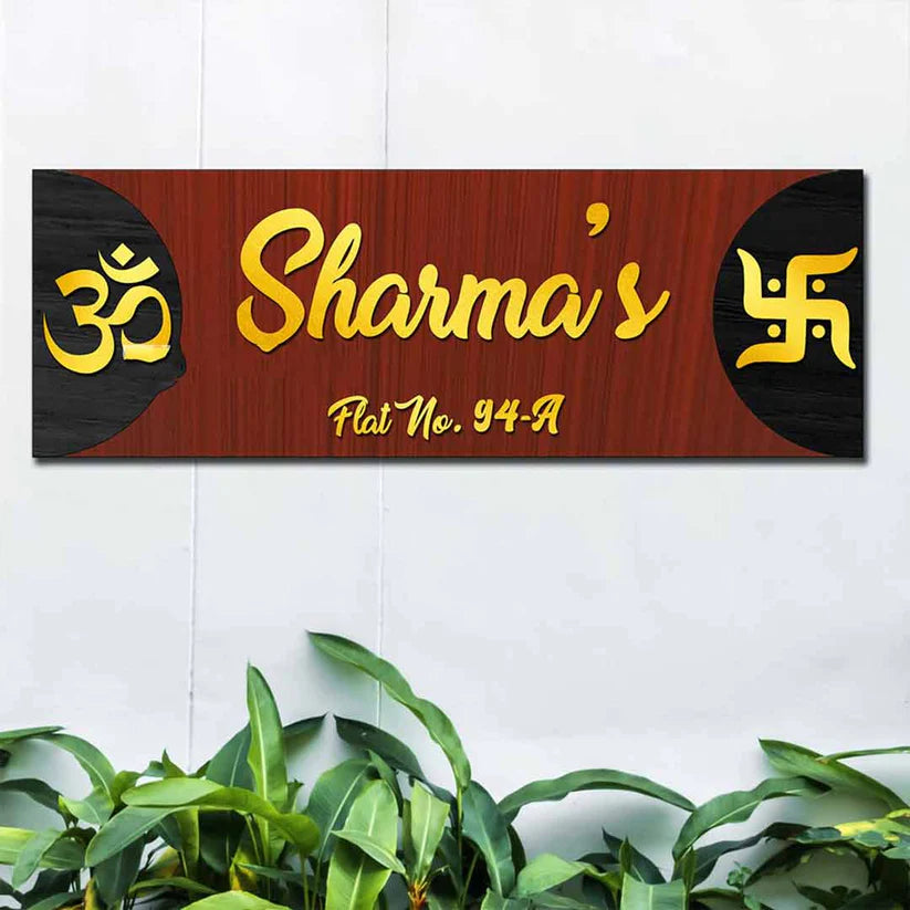 Customized LED Wooden Home Name Plate