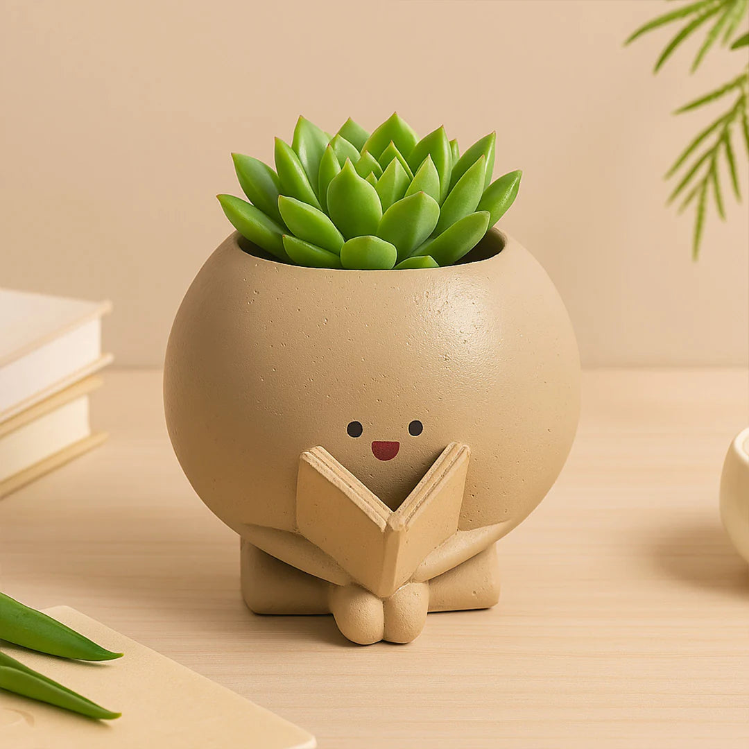 Cute Character Reading Planter