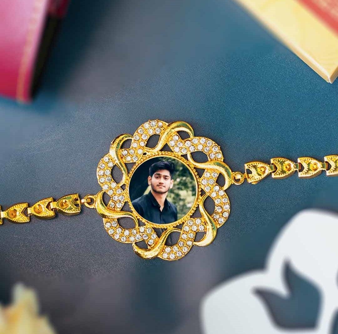 Customise photo metel Rakhi.