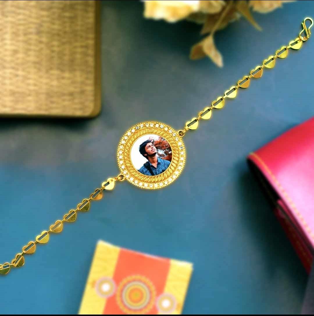 Customise photo metel Rakhi.
