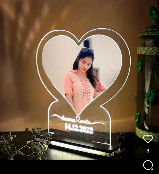 3D Acrylic Multi-Led Table LampHeart shape