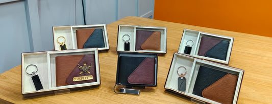 New Design Leather Wallet +Leather Keychain