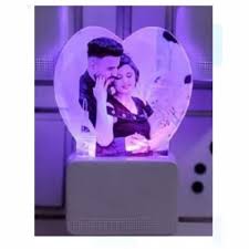 Acrylic Night Lamp Auto Color Changing Led Plug Light for Home and Office Use
