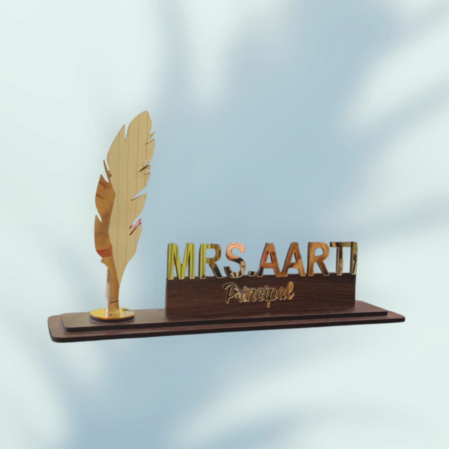 Incredible Gifts India Personalized Pen Holder Desk Name Plate with Pen