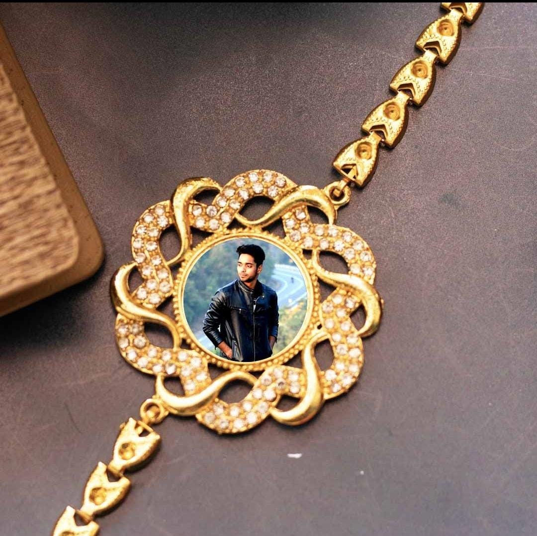 Customise photo metel Rakhi.