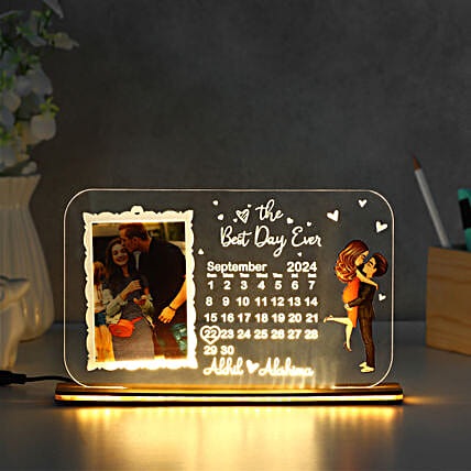 Personalized Acrylic LED Lamp Calendar Photo