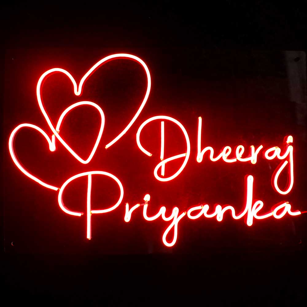 Couples Customized Neon Name Light Frames