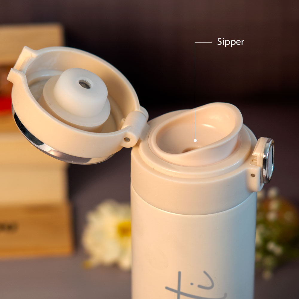 Customized Cream Smart Temperature Water Bottle